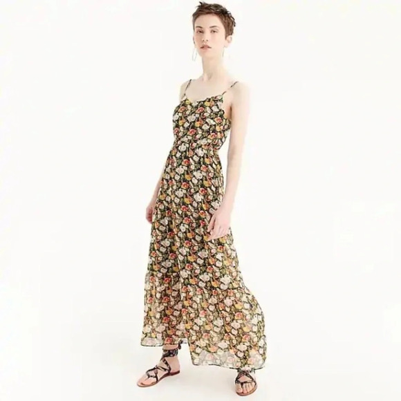 J. CREW MERCANTILE Tiered Maxi Dress in Sweet Pea Floral - Picture 1 of 10